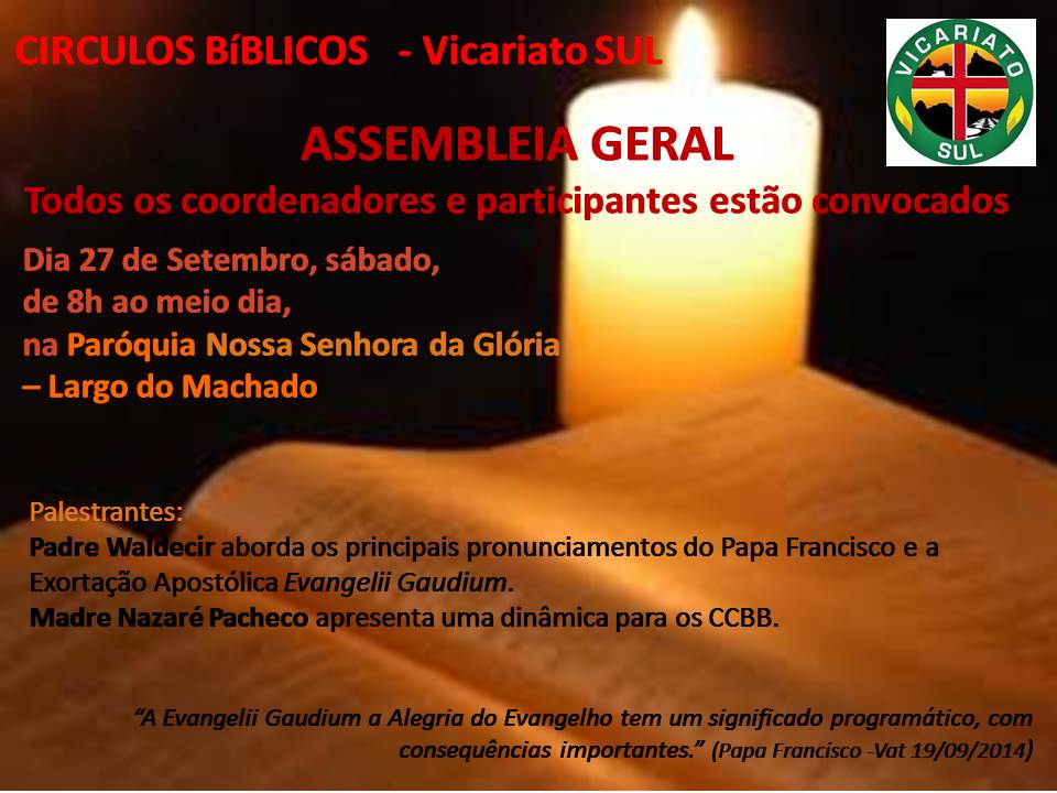 ASSEMBLEIA GERAL DOS CÍRCULOS BÍBLICOS DO VICARIATO SUL-2014